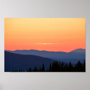 Pôster Vermont Sunset Com Turbinas Eólicas