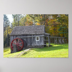 Poster Vermont Vintage Gristmill