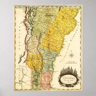 Pôster VermontPanoramic MapVermont