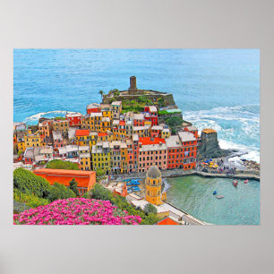 Poster VERNAZZA - Cinque Terre - panorama - Ligúria -