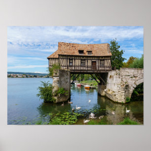 Poster Vernon Old mill (vieux moulin) - Normandy, França
