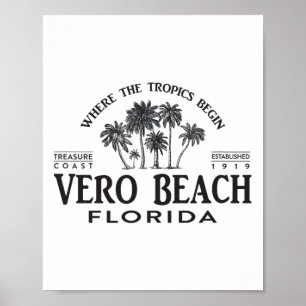 Poster Vero Beach Fl Onde Começam Os Trópicos Lembrança