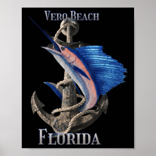 Poster Vero Beach Florida Espadarte Marlin Ocean Fisherie