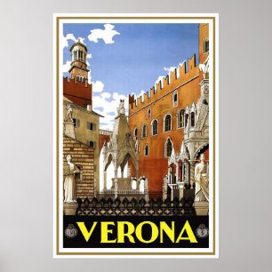 Poster "Verona" Cartaz de Viagem Italiano Vintage