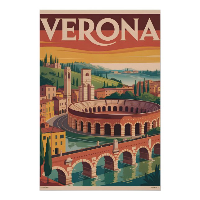 Pôster Verona Itália vintage (Frente)