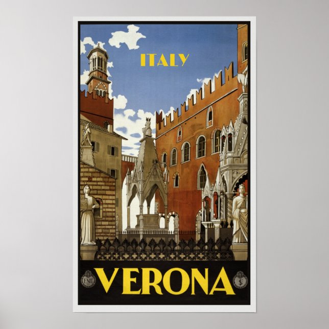 POSTER VERONA ITALY VIAGENS VINTAGE (Frente)