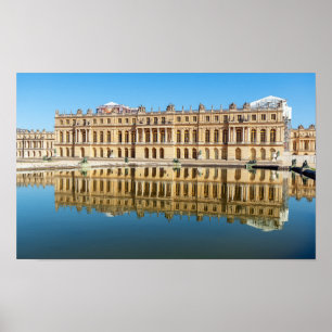 Poster Versailles palace and reflection in a pond