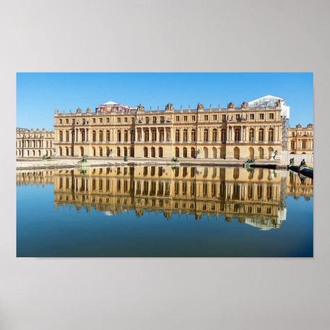 Poster Versailles palace and reflection in a pond (Frente)