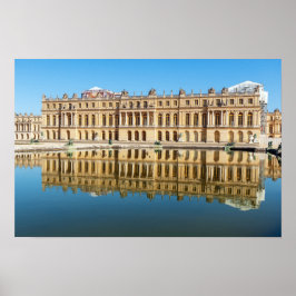 Poster Versailles palace and reflection in a pond