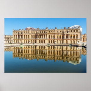 Poster Versailles palace and reflection in a pond