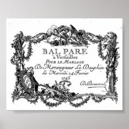 Poster Versalhes - Billet d'entrée du mariage - 1745