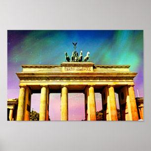Poster Versão da Pintura do Portão Brandenberg de Berlim