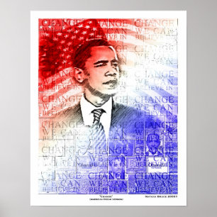Pôster Versão do sonho americano de Obama - personalizad