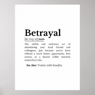 Poster Versão traição de definição engraçada