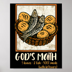 Poster Versículo Bíblico Cristão Jesus Peixes & Pães Vá