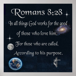 Poster versículo bíblico cristão Romanos 8:28