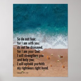 Poster Versículo Bíblico Inspirador Personalizado Praia