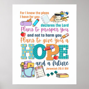 Poster Versículo bíblico para crianças Jeremias 29:11 