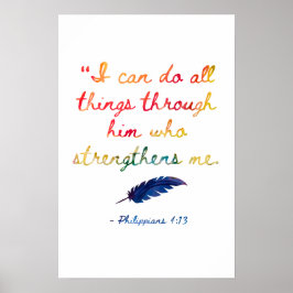 Poster Versículo Bíblico para ser Forte - Filipenses 4:13