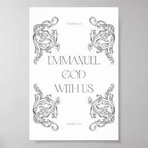 Poster Versículo da Bíblia de Natal Emmanuel Deus Conosco