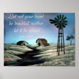Pôster Verso cristão da bíblia do 14:27 de John
