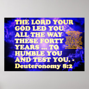 Poster Verso da bíblia de Deuteronomy 8: 2.