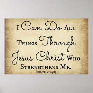 Poster Verso da bíblia dos Philippians eu posso fazer