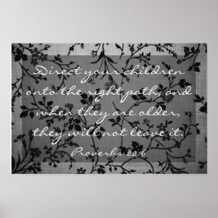 Poster verso da bíblia sobre o 22:6 dos provérbio da