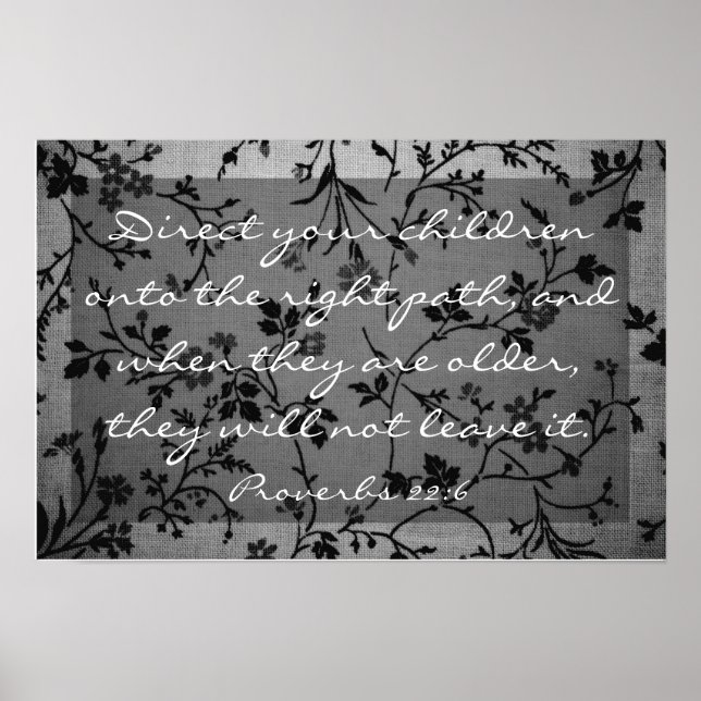 Poster Verso da bíblia sobre o Provérbios da família 22:6 (Frente)