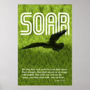 Poster Verso Eagle da bíblia do 40:31 de Isaiah