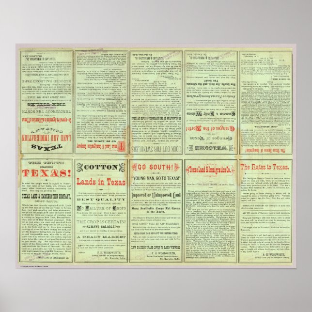 Poster Verso Estado do Texas (Frente)