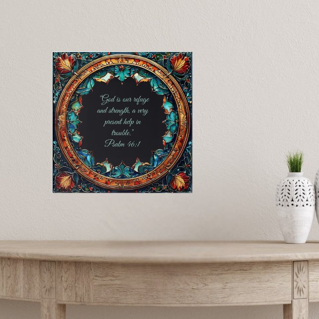 Poster Versos de Bíblia personalizáveis de vidro azul col (Criador carregado)