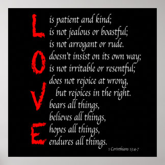 Poster Versos do amor cristão - Sangue do Cristo - preto