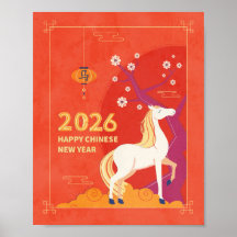 Poster Vertical Cavalo 2026 - Ano Novo Chinês