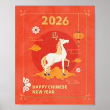 Poster Vertical Cavalo 2026 - Ano Novo Chinês