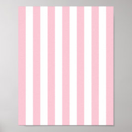 Poster Vertical Stripes Baby Pink And White Striped