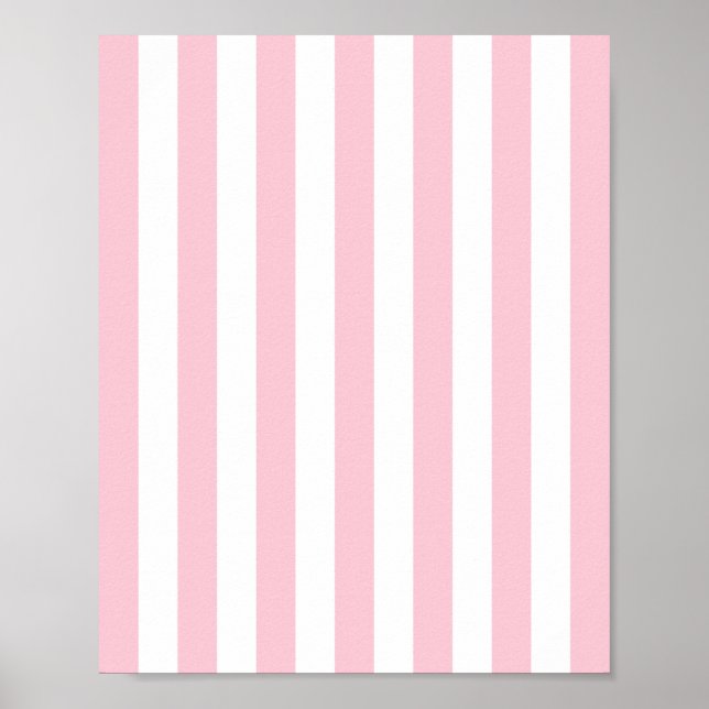Poster Vertical Stripes Baby Pink And White Striped (Frente)