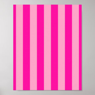 Poster Vertical Stripes Rosa Quente