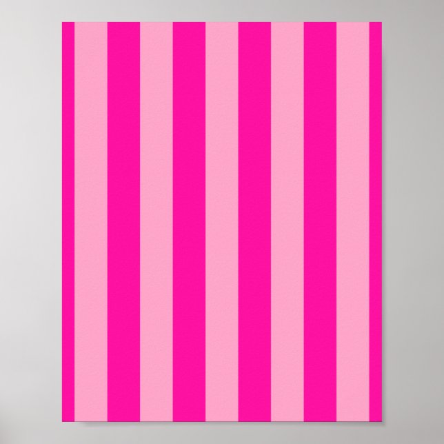 Poster Vertical Stripes Rosa Quente (Frente)