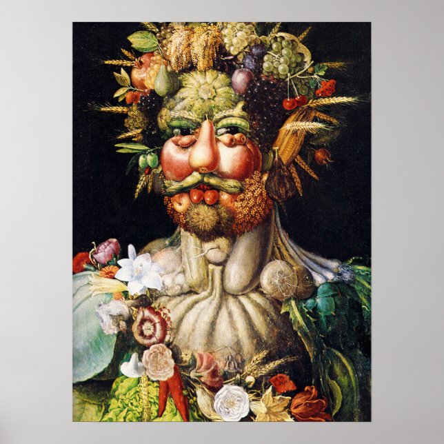 Pôster Vertumnus (Retrato de Rudolf II) por Arcimboldo (Frente)
