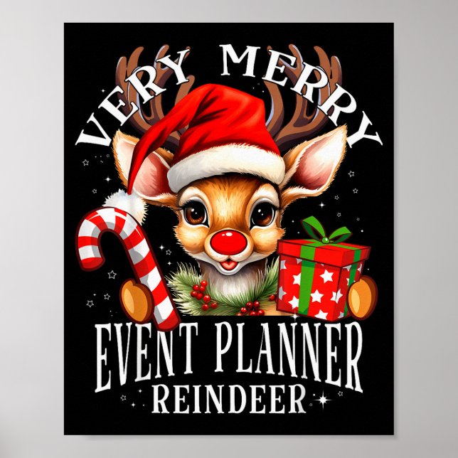Poster Very Merry Event Planner Reindeer Matching Christm (Frente)