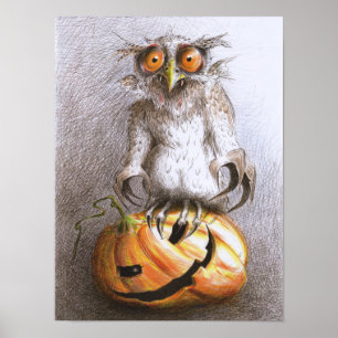 Poster Very Old Trick or Treat Vampire Owl