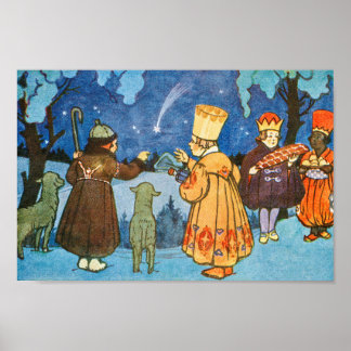 Poster Vesele Vanoce by Zdenek Guth Vintage Christmas