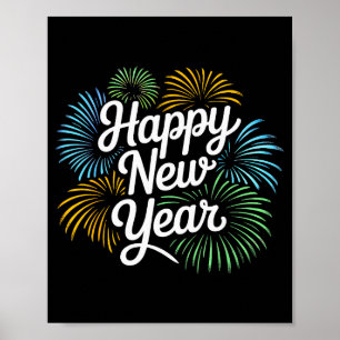 Poster Véspera de Ano Novo Feliz Ano Novo 2026 Contagem R