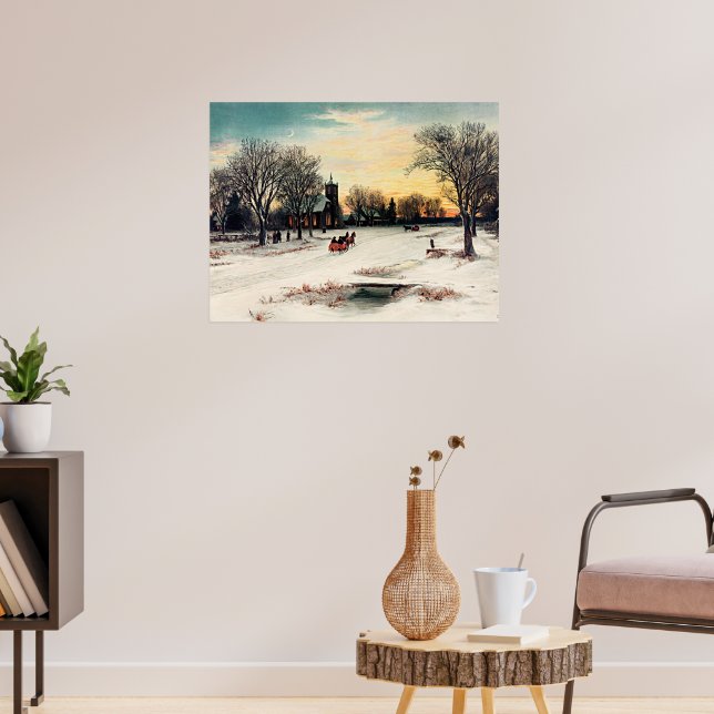 Poster Véspera de Natal, 1889, pintura de colheita, (Sala de Estar 3)