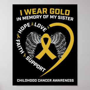 Poster Veste Dourada Na Memória Do Cancer Da Minha Irmã I
