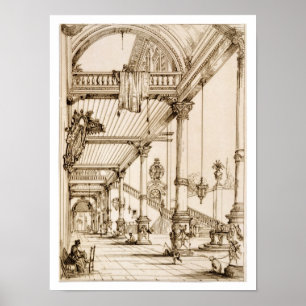 Poster Vestíbulo de um palácio, nos genes, 'da arte e d