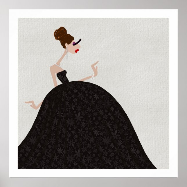 Poster Vestido da Festa de Quarta-feira em Salão Negro (Frente)