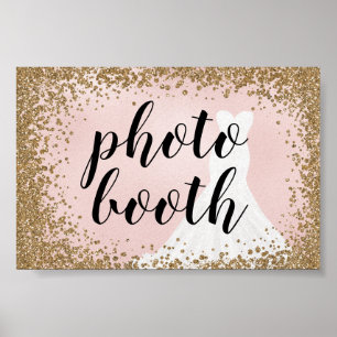 Poster Vestido de Noiva Brilhante Rosa Glitter Fotografia