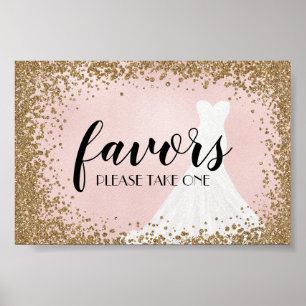 Poster Vestido de Noiva Brilho Corado Favor de Chuveiro d